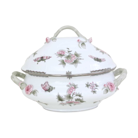 Soup tureen, branch knob