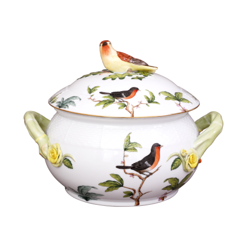 Soup tureen, bird knob