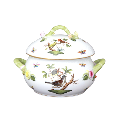 Soup tureen, branch knob