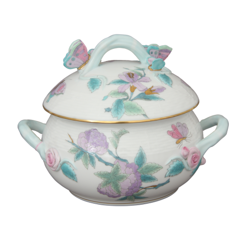 Soup tureen, butterfly knob