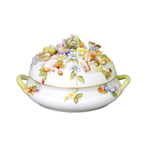 Vegetable Dish with Flower and Fruits