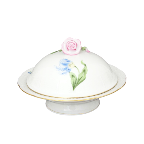 Vegetable dish, rose knob