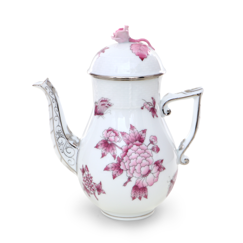 Coffeepot, rose knob