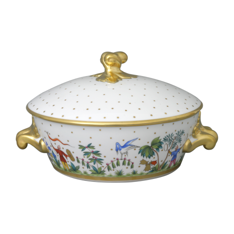 Vegetable dish, twisted knob