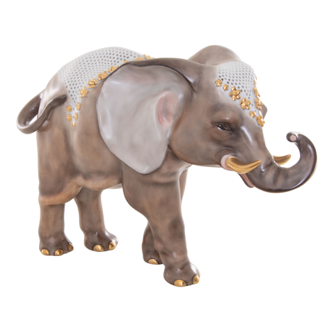 Elephant, openwork, with flowers