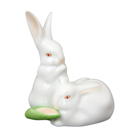 Pair of rabbits, with corn