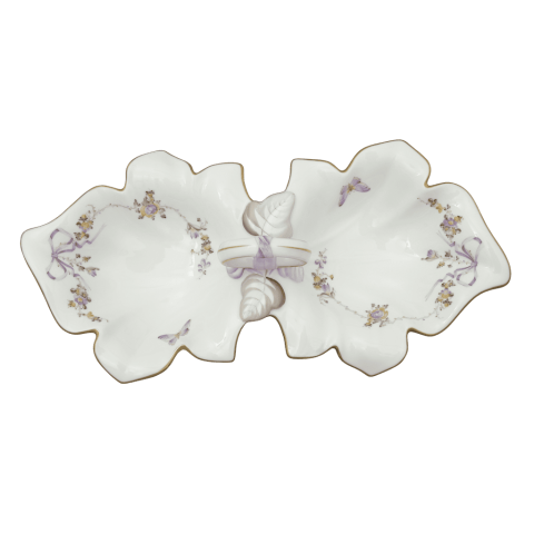 Double fancy dish, leaf-shaped