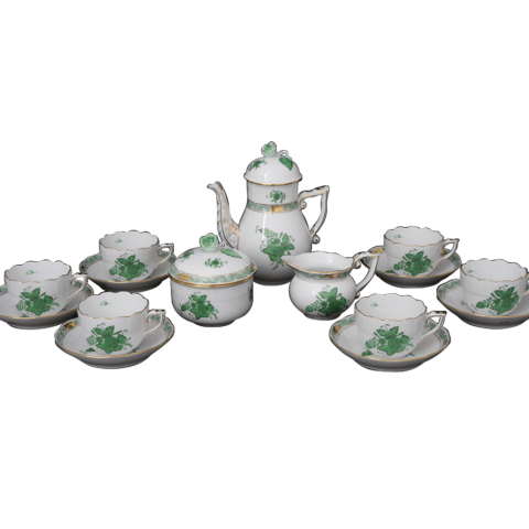 Mocha coffee service for 6 persons decorated in AV