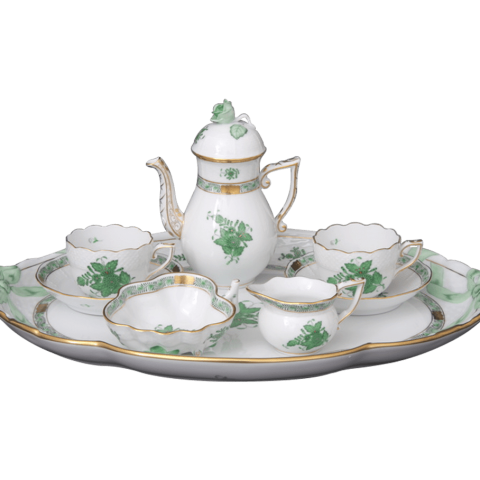 Mocha coffee service for 2 persons decorated in AV