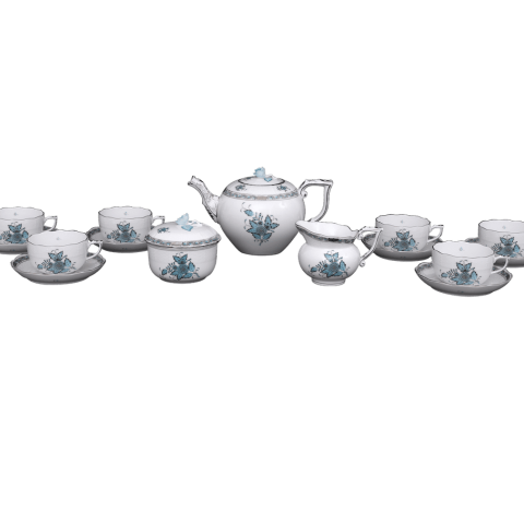 Tea service for 6 persons decorated in ATQ3-PT