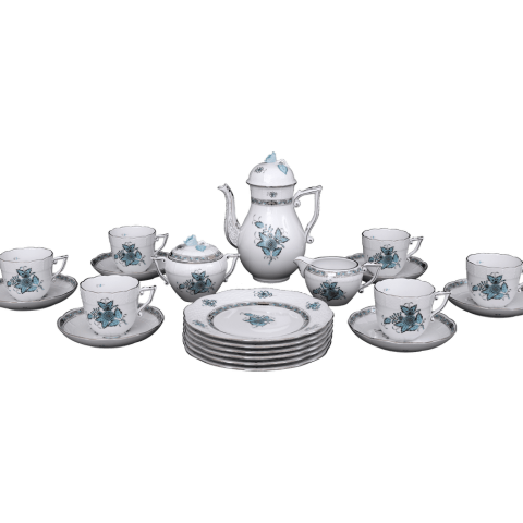 Coffee service for 6 persons decorated in ATQ3-PT