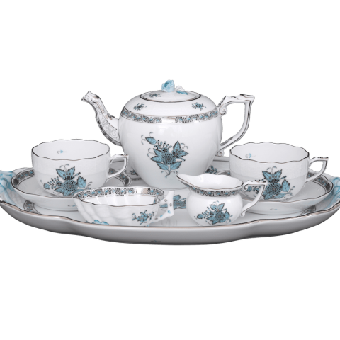 Tea service for 2 persons decorated in ATQ3-PT