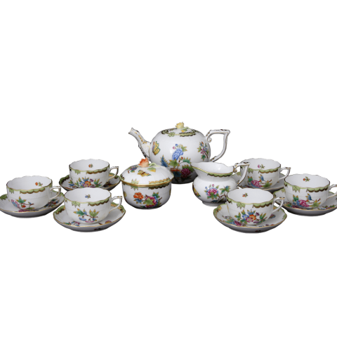 Tea service for 6 persons decorated in VBO