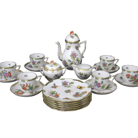 Coffee service for 6 persons decorated in VBO