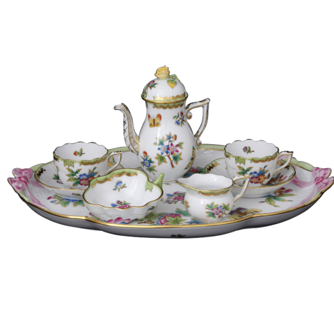 Mocha coffee service for 2 persons decorated in VBO