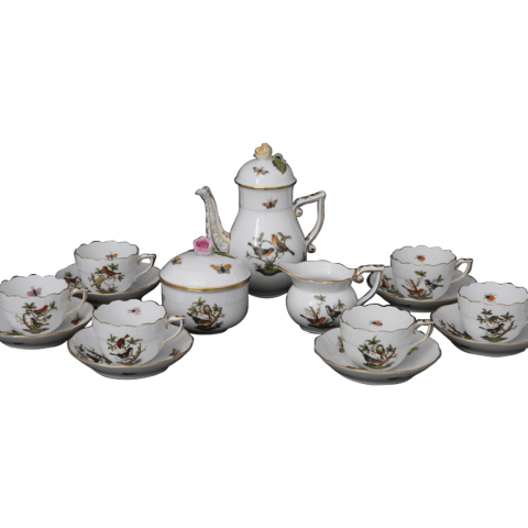 Mocha coffee service for 6 persons decorated in RO