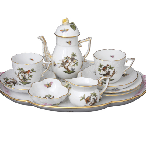Coffee service for 2 persons decorated in RO