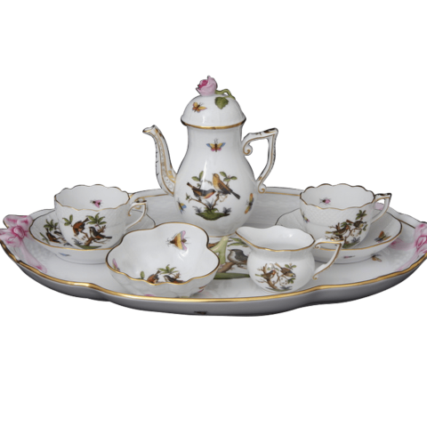 Mocha coffee service for 2 persons decorated in RO